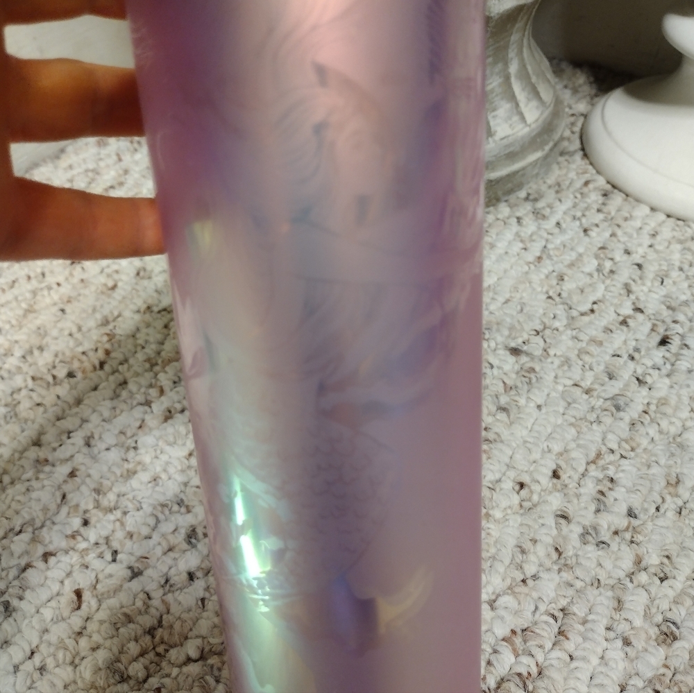 Starbucks Iridescent Pink Travel Coffee Tumbler With Siren Design And Mint Lid - Picture 3 of 8